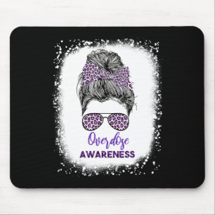 Awareness Warrior Messy Hair Bun Paarse Lint 1 Muismat