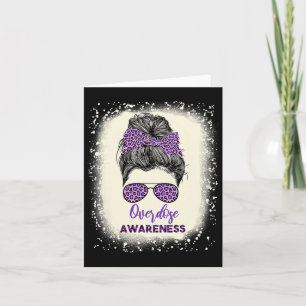 Awareness Warrior Messy Hair Bun Paarse Lint Kaart