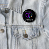 Awareness Warrior Ondersteuning Paarse Lint 3 Ronde Button 5,7 Cm (In situ)