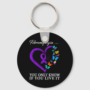 Awareness Warrior Ondersteuning Paarse Lint 3 Sleutelhanger