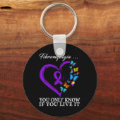 Awareness Warrior Ondersteuning Paarse Lint 3 Sleutelhanger (Voorkant)