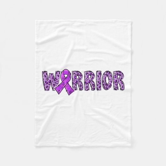 Awareness Warrior Paarse lint Luipaard Print 1 Fleece Deken (Voorkant)