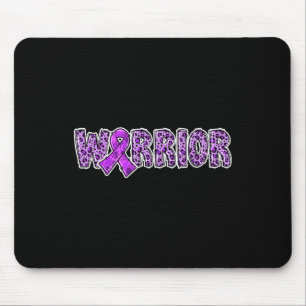 Awareness Warrior Paarse Lint Luipaard Print Muismat
