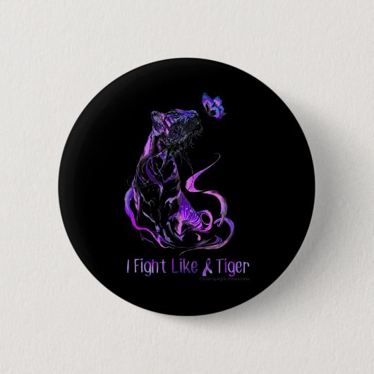 Awareness Warrior Ribbon Ik vecht als een tijger Ronde Button 5,7 Cm (Voorkant)