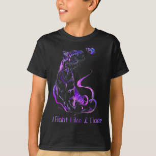 Awareness Warrior Ribbon Ik vecht als een tijger T-shirt