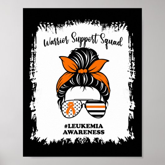 Awareness Warrior Support Squad Messy Bun Matching Poster (Voorkant)