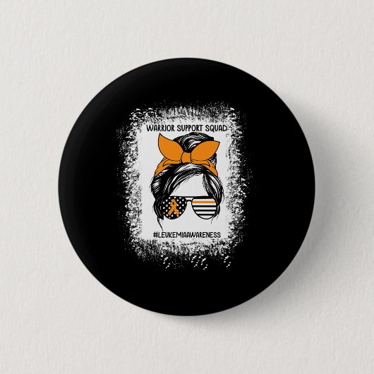 Awareness Warrior Support Squad Messy Bun Sungl Ronde Button 5,7 Cm (Voorkant)