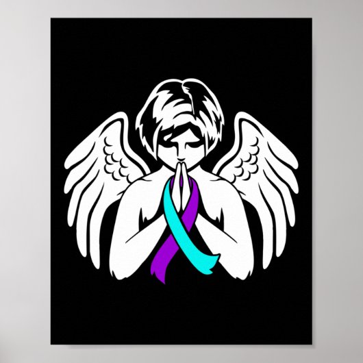 Awareness Wings Angel Ribbon Happy Support Graphic Poster (Voorkant)
