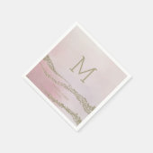 Awash Elegant Waterverf Blush Wedding Monogram Servetten (Hoek)
