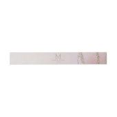 Awash Elegant Waterverf Blush Wedding Monogram Uitnodigingen Wikkel (Vlak)