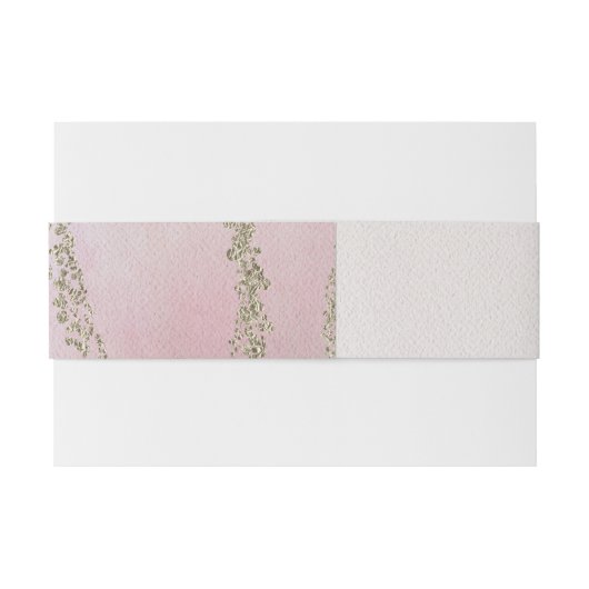 Awash Elegant Waterverf Blush Wedding Monogram Uitnodigingen Wikkel (Achterkant Voorbeeld)