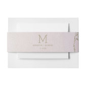 Awash Elegant Waterverf Blush Wedding Monogram Uitnodigingen Wikkel (Voorkant Voorbeeld)