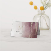 Awash Elegant Waterverf Cranberry Tafelnummer Plaatskaartje (Achterkant)