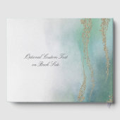 Awash Elegant Waterverf in Ocean Wedding Monogram Gastenboek (Achterkant)