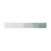 Awash Elegant Waterverf in Ocean Wedding Monogram Uitnodigingen Wikkel (Vlak)