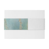 Awash Elegant Waterverf in Ocean Wedding Monogram Uitnodigingen Wikkel (Achterkant Voorbeeld)