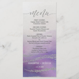 Awash Elegant Waterverf Orchidee Bruiloft Menu