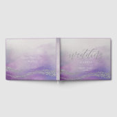 Awash Elegant Waterverf Orchidee Bruiloft Monogram Gastenboek (Volledig)