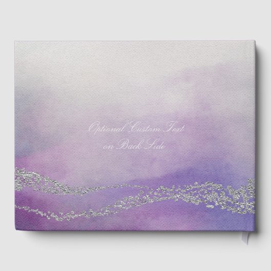 Awash Elegant Waterverf Orchidee Bruiloft Monogram Gastenboek (Achterkant)