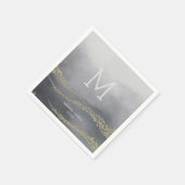 Awash Elegant Waterverf Smoke Wedding Monogram Servetten (Hoek)