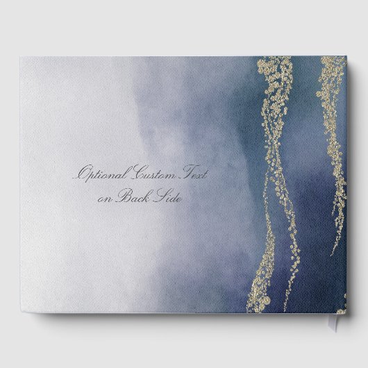 Awash Elegant Waterverf Surf Wedding Monogram Gastenboek (Achterkant)