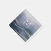 Awash Elegant Waterverf Surf Wedding Monogram Servetten (Hoek)