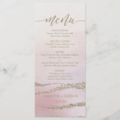 Awash Elegante Waterverf in Blush Bruiloft Menu (Voorkant)
