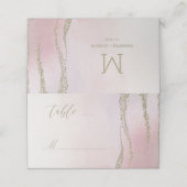 Awash Elegante Waterverf in Blush Tafelnummer Plaatskaartje (Buitenkant ongevouwen)
