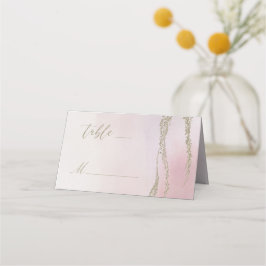 Awash Elegante Waterverf in Blush Tafelnummer Plaatskaartje