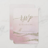 Awash Elegante Waterverf in Blush Wedding RSVP (Voorkant / Achterkant)