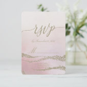 Awash Elegante Waterverf in Blush Wedding RSVP (Staand voorkant)