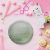 Awash Elegante Waterverf in Foliage Bruiloft Papieren Bordje (Feest)