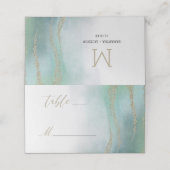 Awash Elegante Waterverf in oceaan Tafelnummer Plaatskaartje (Buitenkant ongevouwen)