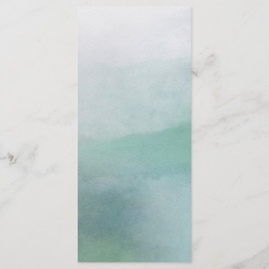 Awash Elegante Waterverf in Ocean Wedding Menu (Achterkant)