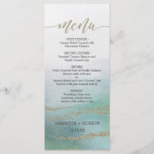 Awash Elegante Waterverf in Ocean Wedding Menu (Voorkant)