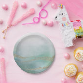 Awash Elegante Waterverf in Ocean Wedding Papieren Bordje (Feest)