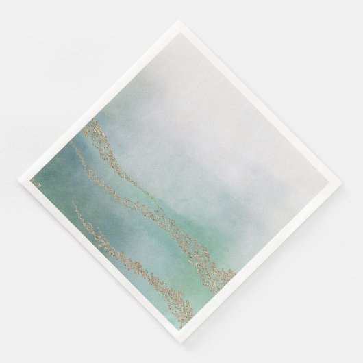 Awash Elegante Waterverf in Ocean Wedding Servetten (Hoek)