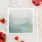 Awash Elegante Waterverf in Ocean Wedding Servetten (Insitu)