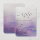 Awash Elegante Waterverf in Orchidee bruiloft RSVP (Voorkant / Achterkant)