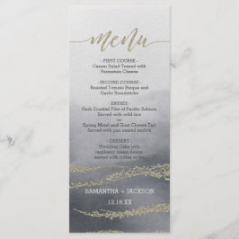 Awash Elegante Waterverf in Rook Bruiloft Menu