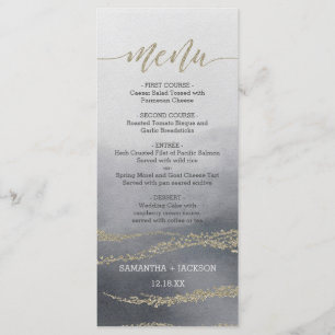 Awash Elegante Waterverf in Rook Bruiloft Menu
