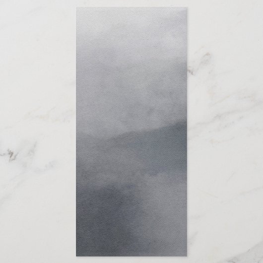 Awash Elegante Waterverf in Rook Bruiloft Menu (Achterkant)