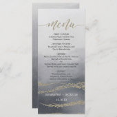 Awash Elegante Waterverf in Rook Bruiloft Menu (Voorkant / Achterkant)