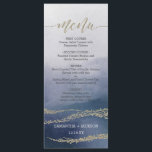 Awash Elegante Waterverf in Surf Bruiloft Menu<br><div class="desc">Awash Elegante Waterverf in Surf met faux Gold Foil Script en details Wedding Menu kaarten Met trendy Hand Lettered Script lettertype! ~ Controleer mijn winkel om het hele bruiloft collectie te zien met dit ontwerp!</div>