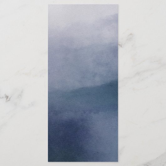 Awash Elegante Waterverf in Surf Bruiloft Menu (Achterkant)