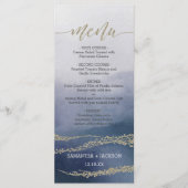 Awash Elegante Waterverf in Surf Bruiloft Menu (Voorkant)