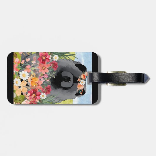 AWASH IN LICHT Zwart - Blue Chow Dog Bagagelabel (Achterkant horizontaal)