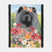 AWASH IN LICHT Zwart - Blue Chow Dog Fleece Deken (Voorkant)