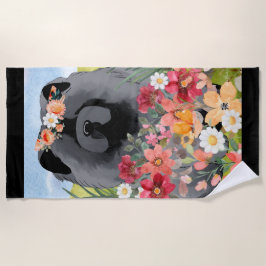 AWASH IN LICHT Zwart - Blue Chow Dog Strandlaken