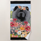 AWASH IN LICHT Zwart - Blue Chow Dog Strandlaken (Voorkant)